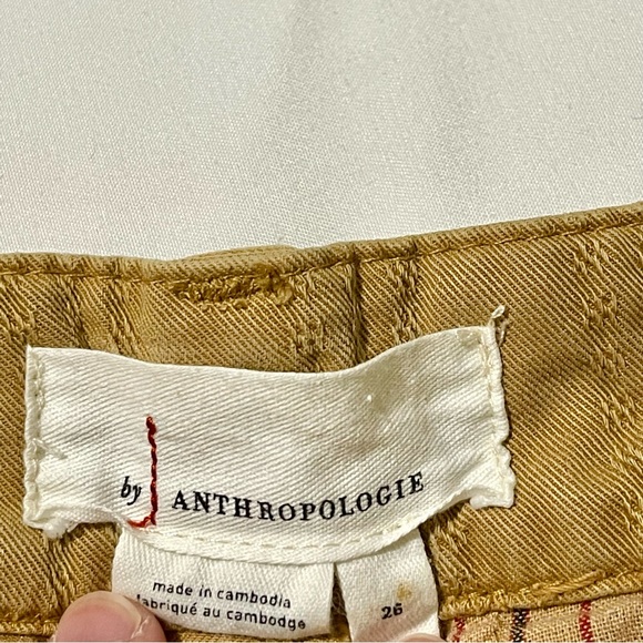 Anthropologie Scout Slim Pleated Straight Leg Ankle Pants Honey Size 26 - Picture 11 of 12